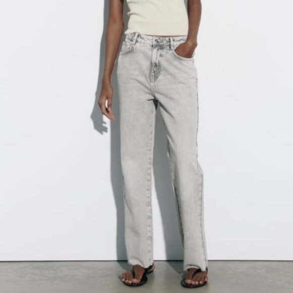 Grey Zara straight-leg jeans - Picture 1 of 6